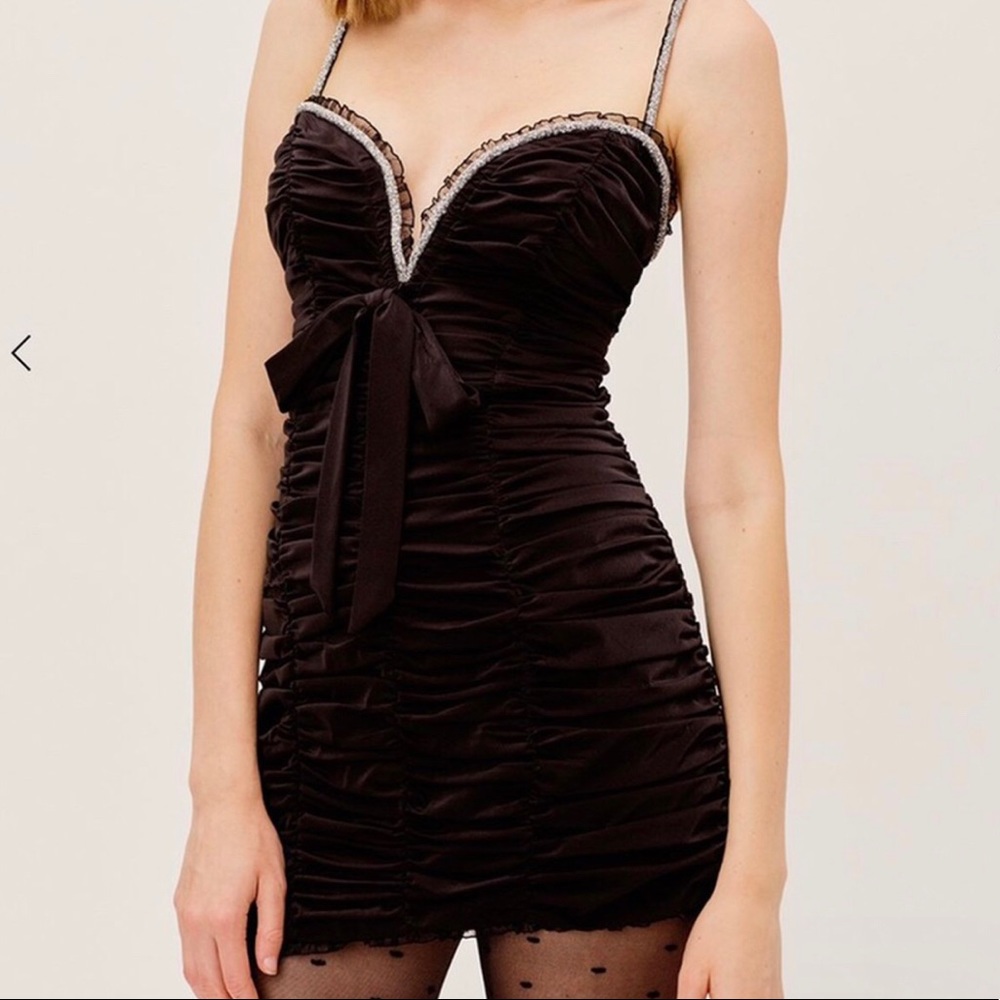 For love and lemons flattering black mini dress brand new still has tags